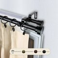 Kd Encimera 0.8125 in. Cappa Double Curtain Rod with 66 to 120 in. Extension, Black KD3738928